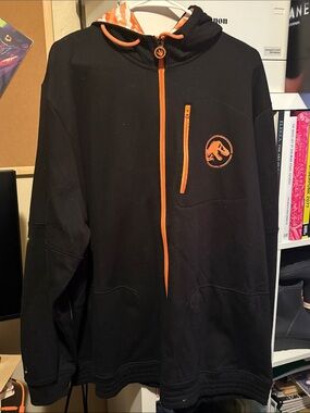 Universal Studios - Jurassic Park Black Hoodie with orange trim